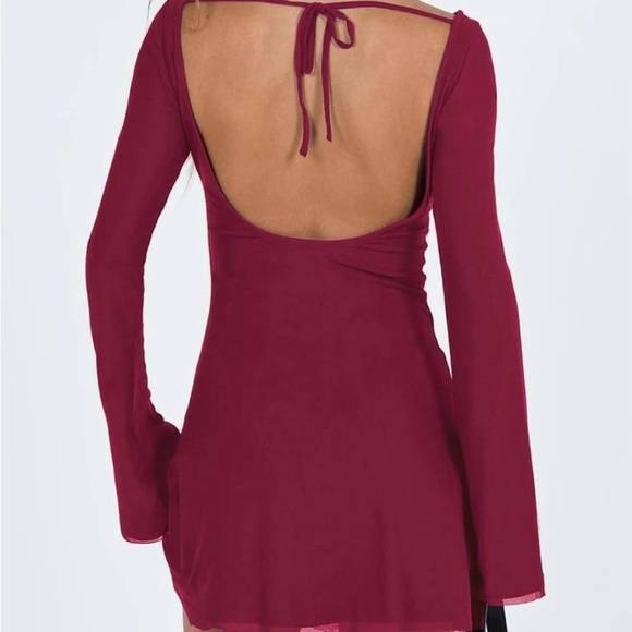 Backless Mesh Mini Dress Solid - Picture 3 of 5